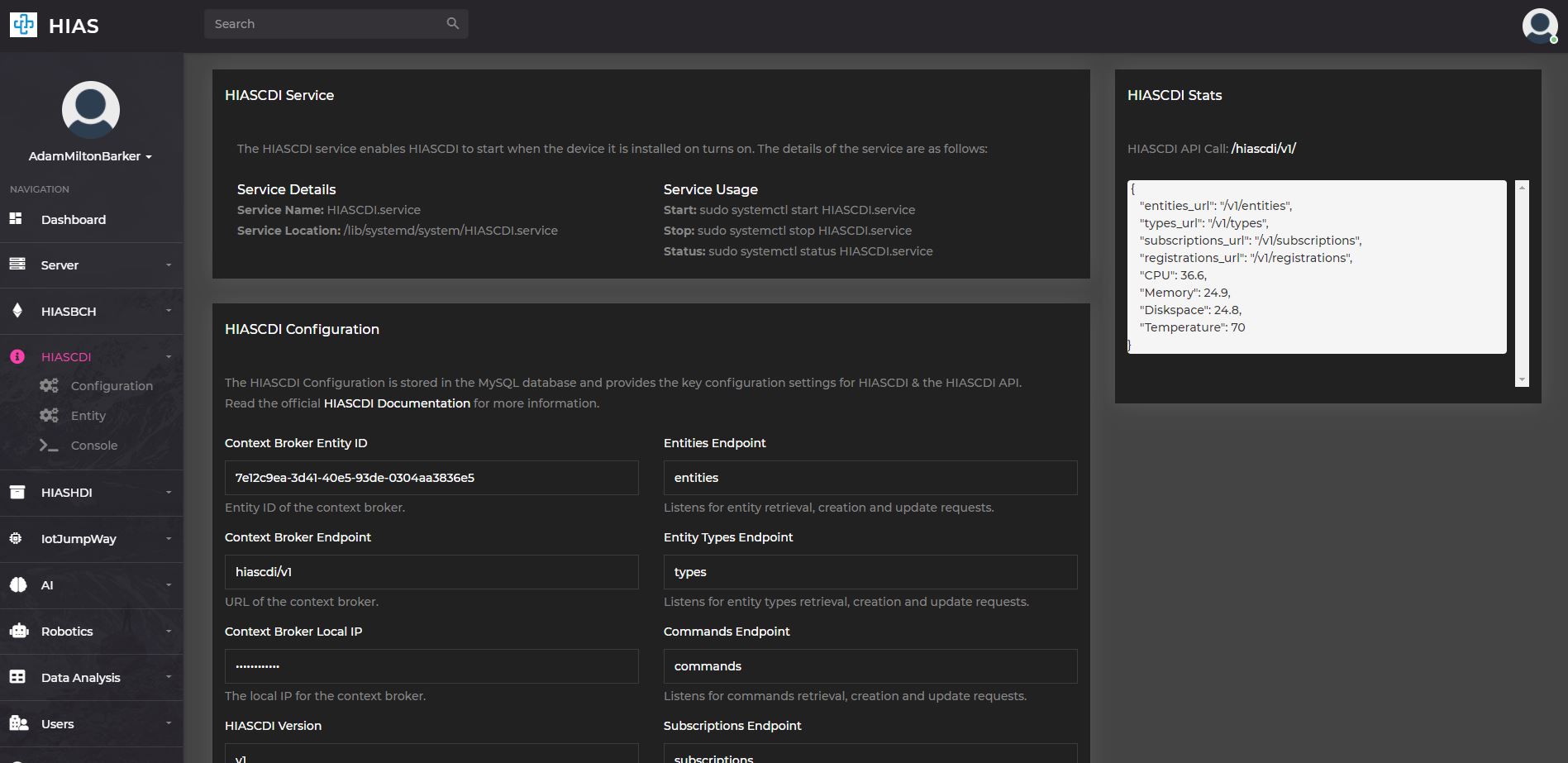 HIAS UI - HIASCDI Management