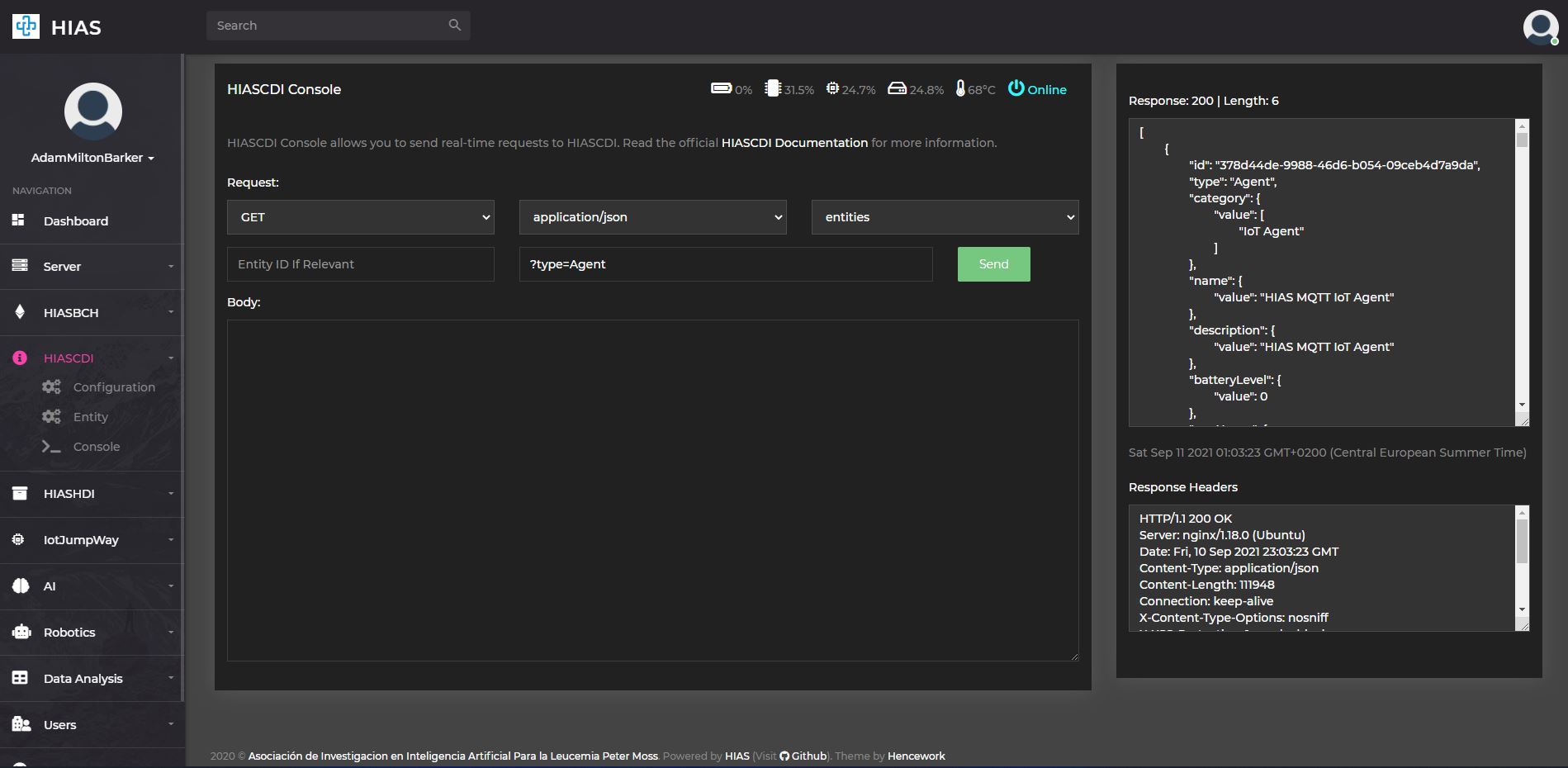 HIAS UI - HIASCDI Management