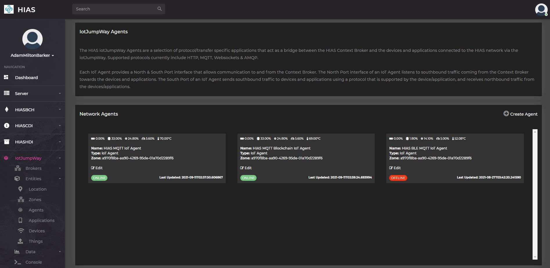HIAS UI - iotJumpWay Management