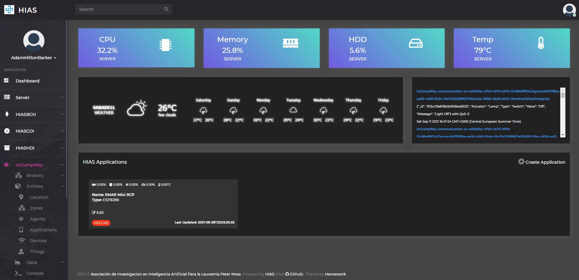 HIAS UI - iotJumpWay Management