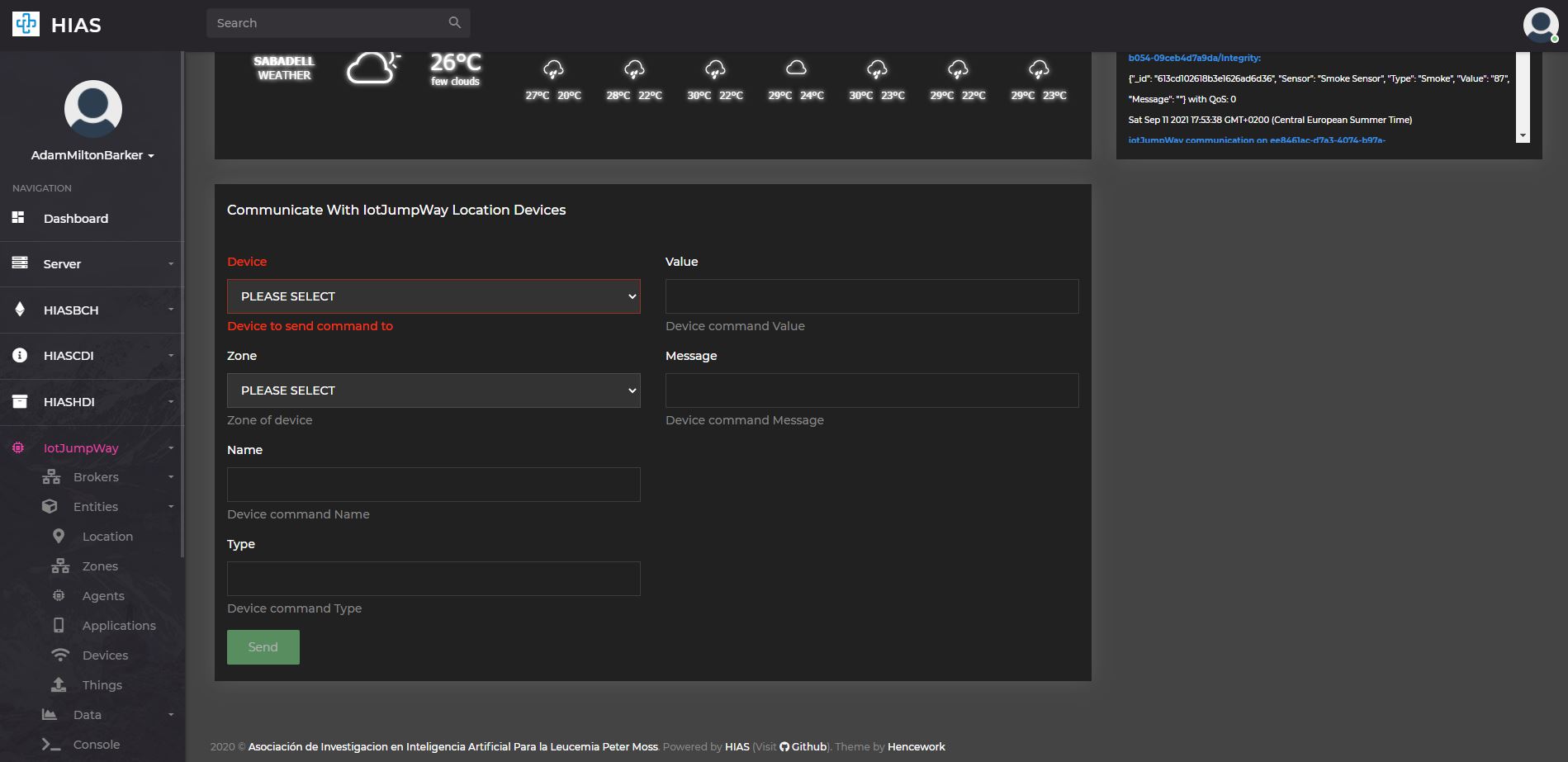 HIAS UI - iotJumpWay Management