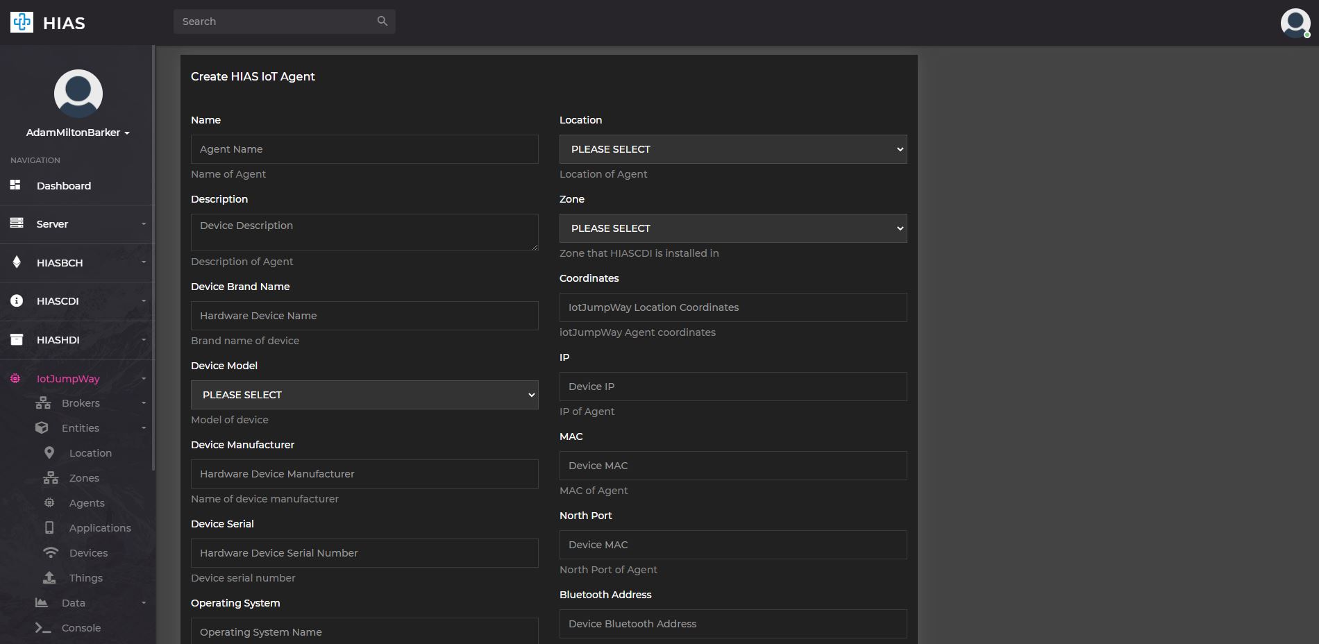 HIAS UI - iotJumpWay Management