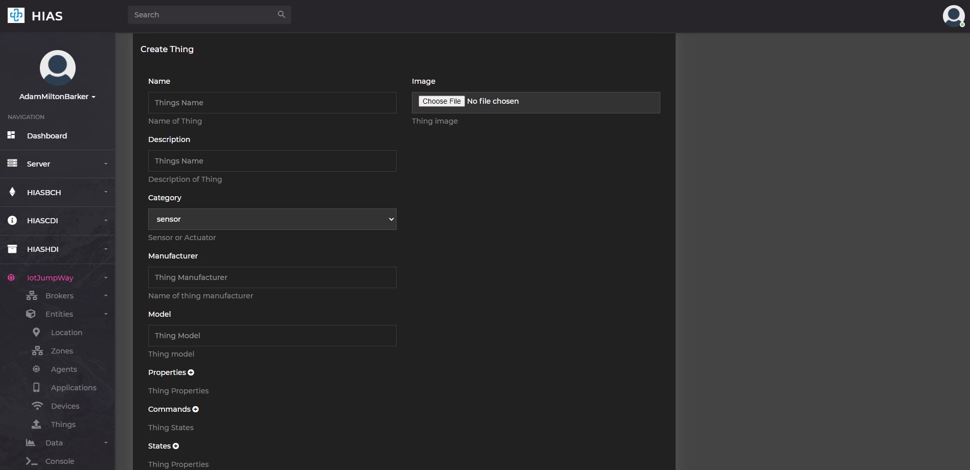 HIAS UI - iotJumpWay Management