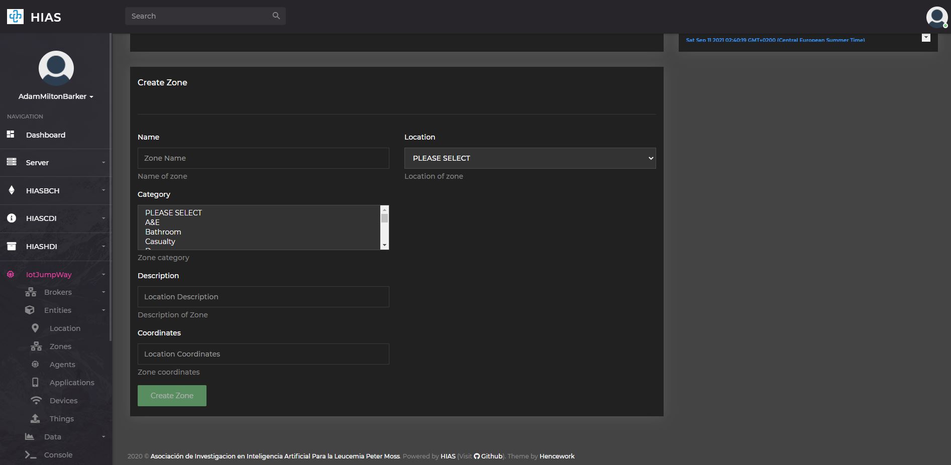 HIAS UI - iotJumpWay Management