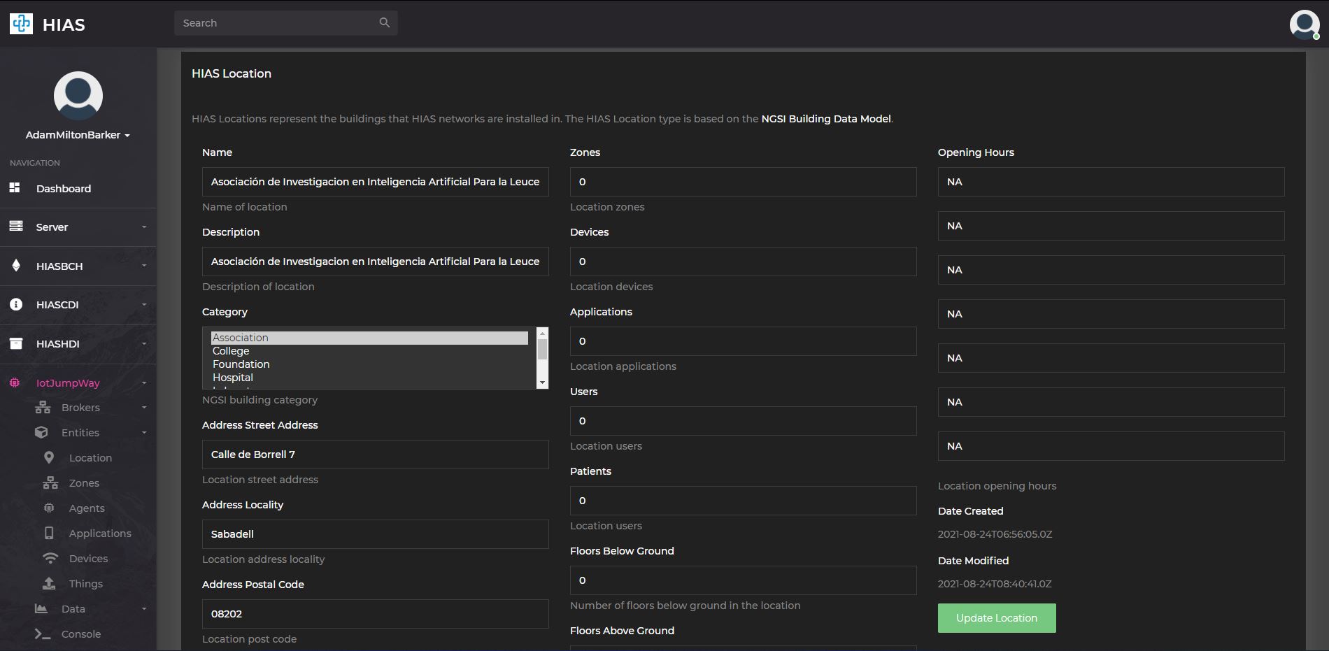 HIAS UI - iotJumpWay Management
