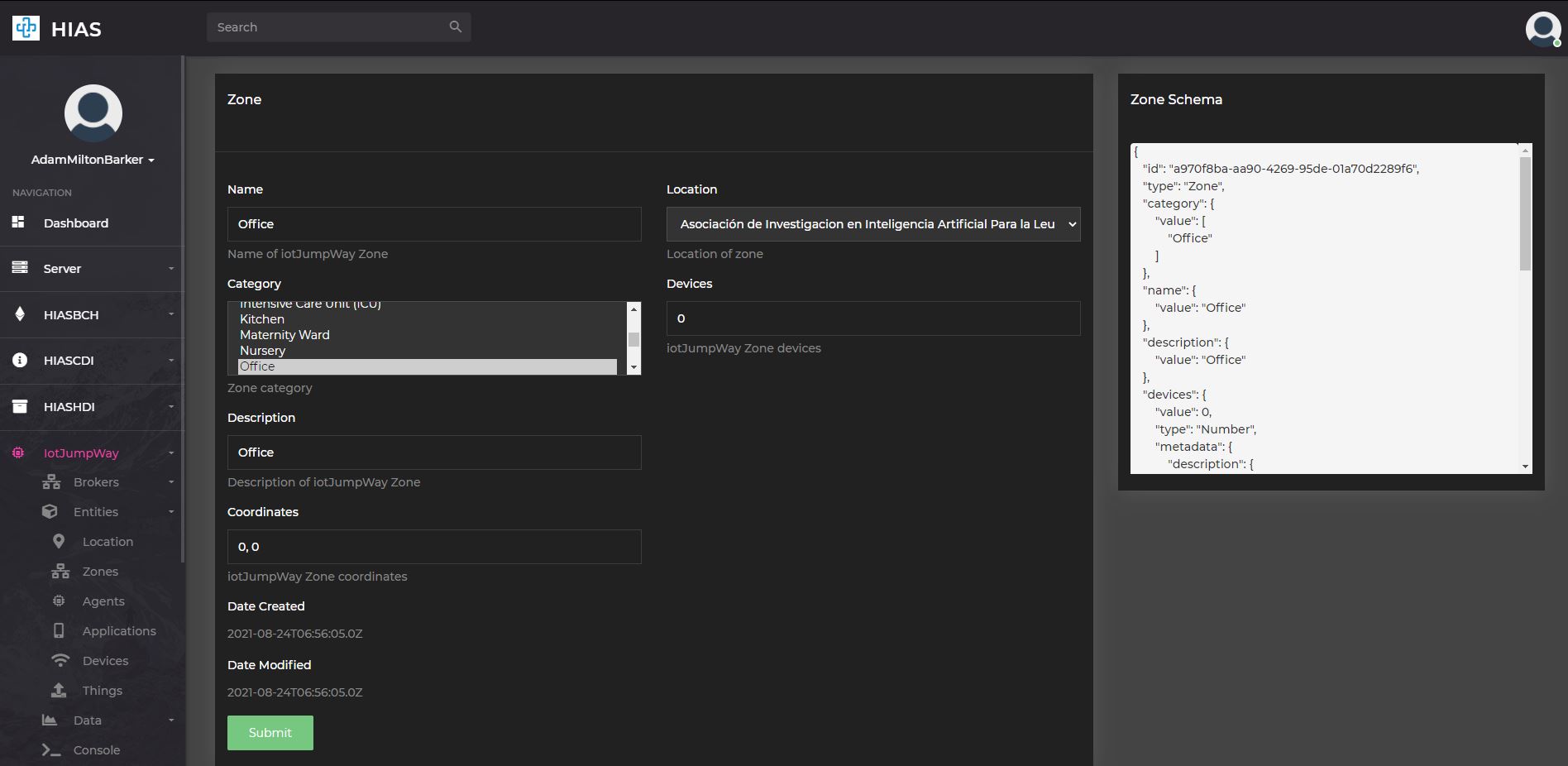 HIAS UI - iotJumpWay Management
