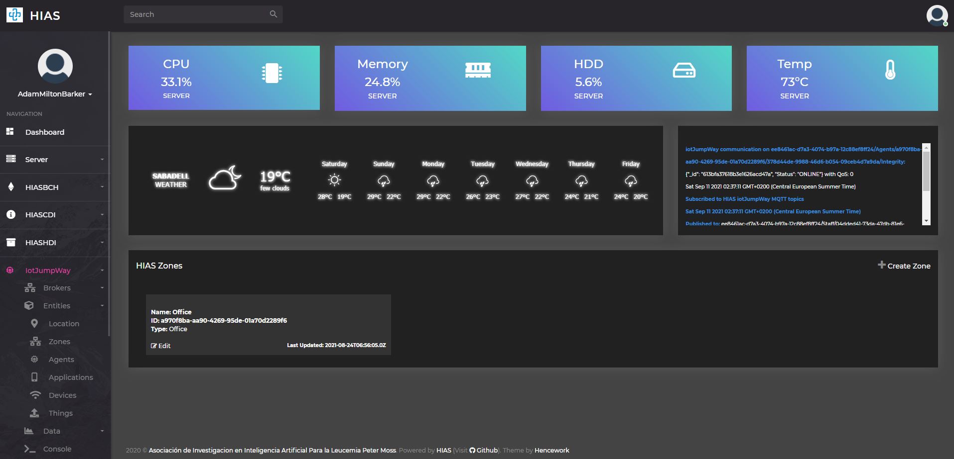 HIAS UI - iotJumpWay Management